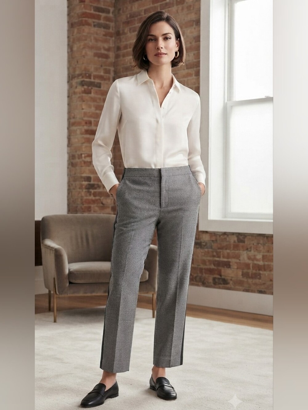 CLUB MONACO Ryanne Colorblock Slim Leg Women's Grey Pants. Size 10. NWT.